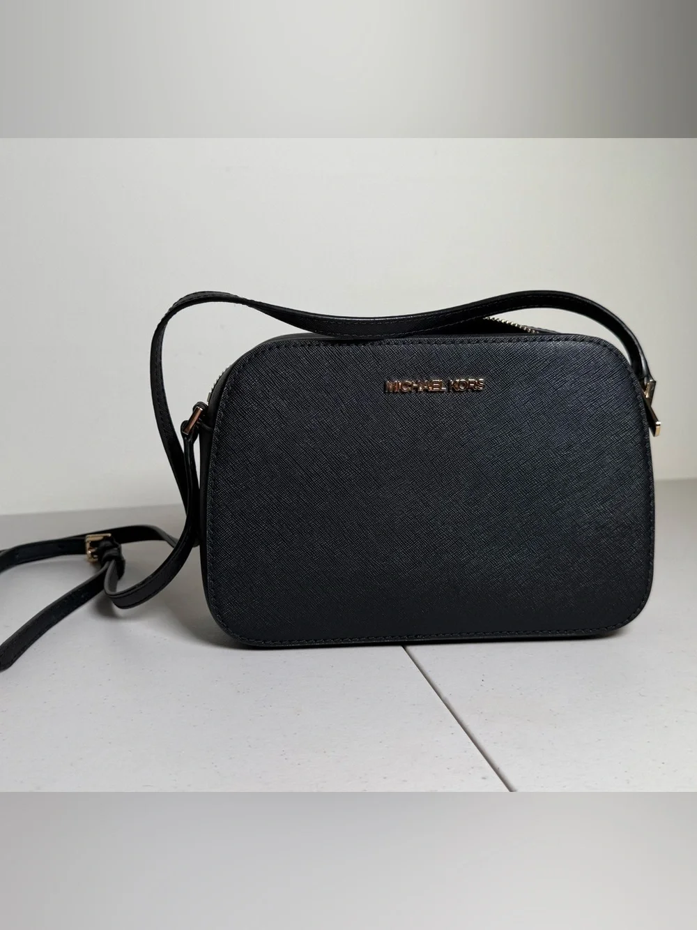 Michael Kors Black Crossbody with Gold Logo